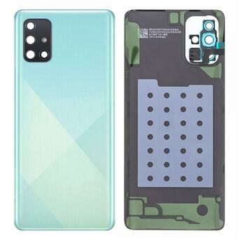 Voor Samsung Galaxy A71 4G SM-A715 Batterijbehuizing met Kleefsticker + Camera Lens Cover (Zonder Logo)