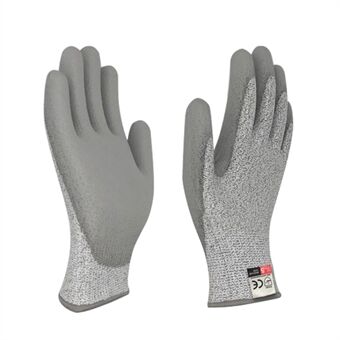 MH-F124 1 paar PU-gecoate HPPE snijbestendige handschoenen met 5 niveaus Industrie Handbescherming Handschoenen met volledige vinger