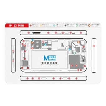 MAANT Voor iPhone 13 mini Dubbelzijdige Magnetische Schroefpositioneringszachte Mat Telefoonreparatie Gereedschap