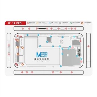 MAANT Voor iPhone 14 Pro Dubbelzijdige Magnetische Schroefpositioneringszachte Mat Telefoonreparatie Gereedschap