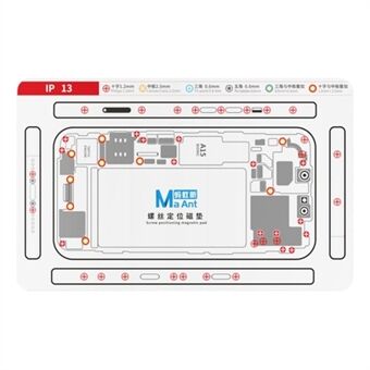 MAANT Voor iPhone 13 Dubbelzijdige Magnetische Schroef Positionerings Zachte Mat Telefoon Reparatie Gereedschap