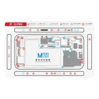 MAANT Voor iPhone 13 Pro Dubbelzijdige Magnetische Schroefpositioneringszachte Mat Telefoon Reparatie Gereedschap