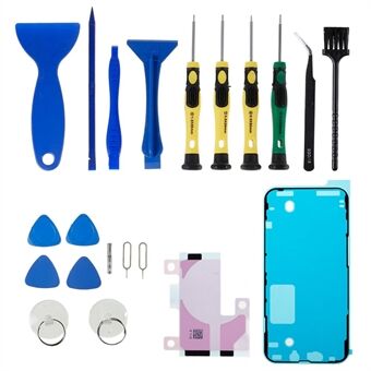 JF-8182 21-in-1 Professional Precision voor iPhone 13 Pro 6,1-inch reserveonderdelen Batterij zelfklevende sticker + middenplaatframe Waterdichte zelfklevende sticker, draagbaar openingsgereedschap voor reparatiesets