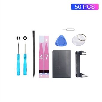 50 Stks/partij JF-8159 9-in-1 Batterij Sticker Schroevendraaier Reparatie Tool Set voor iPhone 8/7/6 s/6