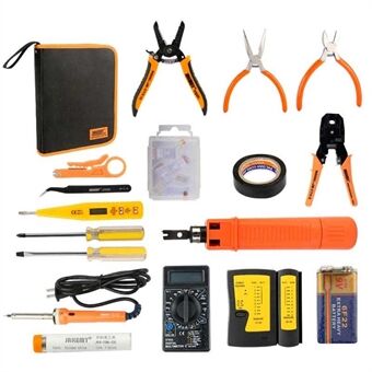 JAKEMY JM-P15 17-in-1 Netwerk Reparatie Tool Kit Electroprobe Elektrische Soldeerbout Draad Krimptang Set