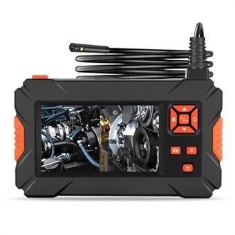 P130 5m harde draad industriële endoscoop 8 mm drie-lens 4,3-inch HD Borescope pijpcamera IP68 waterdicht - oranje