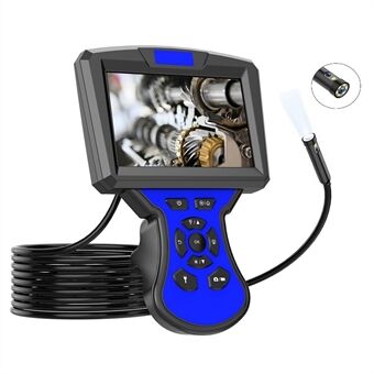 M50 15 m harde draad 5,5 mm dubbele lens industriële handbediende inspectiecamera borescope 5-inch scherm waterdicht 8 + 1 LED-endoscoop