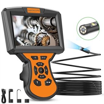 M50 5 m harde draad industriële endoscoop 5 mm dual-lens 7-LED borescope inspectiecamera 5 \'\' IPS-scherm