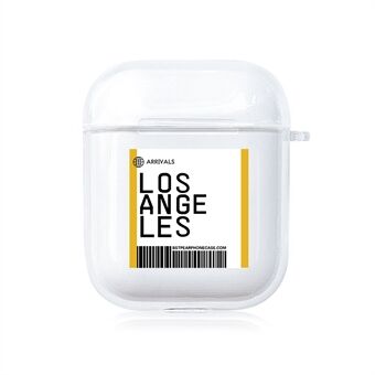 Clear Ticket Tag Printing TPU-hoesje voor Apple AirPods met draadloze oplaadcase (2019) / AirPods met oplaadcase (2019) (2016)