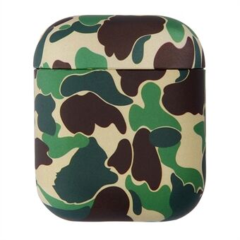 Camouflagepatroon PU-leer + pc-beschermhoes voor Apple AirPods met oplaadhoes (2019)