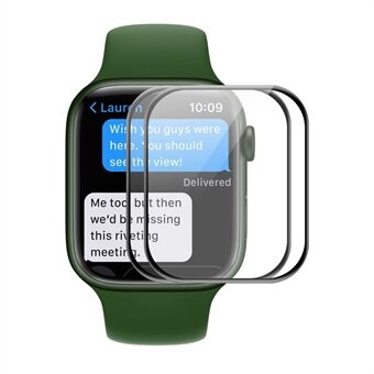 ENKAY 2 stks/set 3D gebogen hot bend volledige dekking HD Clear ultradunne screen protector Zachte PET film voor Apple Watch Series 7 41mm