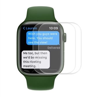 ENKAY 2 stks/set 3D gebogen hot bend volledige dekking HD Clear ultradunne screen protector Zachte PET film voor Apple Watch Series 7 41mm