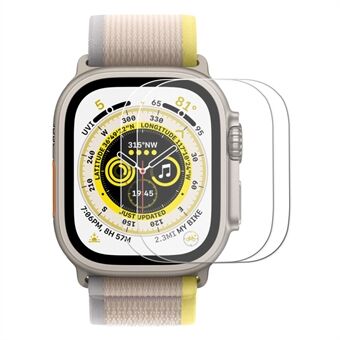 ENKAY HAT Prince 2 stks/set 0,2 mm 9H hoge aluminium-silicium glazen schermfilm voor Apple Watch Ultra 49 mm Scratch kristalheldere schermbeschermer