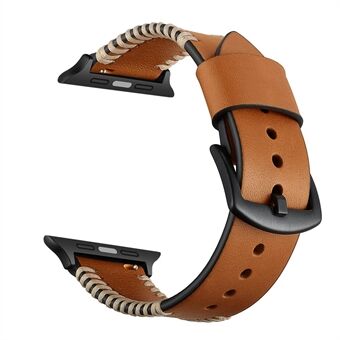 Spare Rib Style Kunstleer Smart Watch-band voor Apple Watch Series 3 2 1 42 mm / Series 6 SE 5 4 44 mm