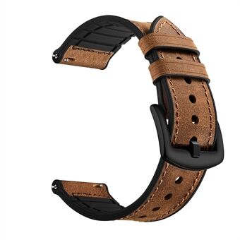 20 mm echt leer gecoate siliconen Smart horlogeband voor Garmin Vivoactive 3 / Vivomove HR