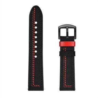 Decoraties naaien Toplaag Echt leer Smart Watch Band vervanging [20mm] voor Fitbit Ionic - Zwart