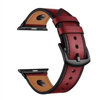 Klinknagelapparaat Toplaag lederen band voor Apple Watch Series 1/2/3 38 mm / Series 6 SE 5 4 40 mm