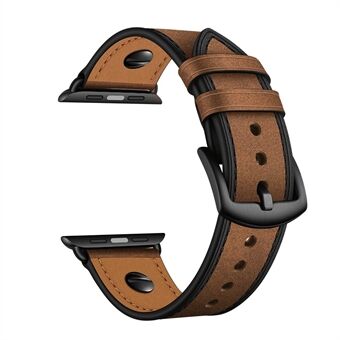 Klinknagelapparaat Toplaag lederen band voor Apple Watch Series 1/2/3 38 mm / Series 6 SE 5 4 40 mm