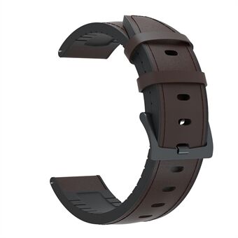 20 mm echt leer + siliconen hybride band zwarte gesp voor Huawei Watch GT 2 42 mm