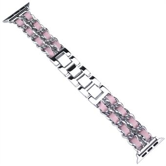 Metaal + PU-leer geweven Smart horlogeband voor Apple Watch Series 6/SE/5/4 40mm / Series 3/2/1 38mm