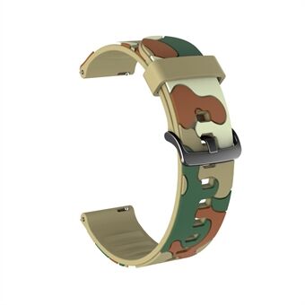 22mm camouflage met zwarte gesp siliconen horlogeband voor Huawei Watch GT 2 46mm / GT / GT 2e