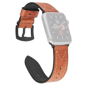 M-vormige nagelriem van echt leer voor Apple Watch Series 6/SE/5/4 40mm/Series3/2/1 38mm