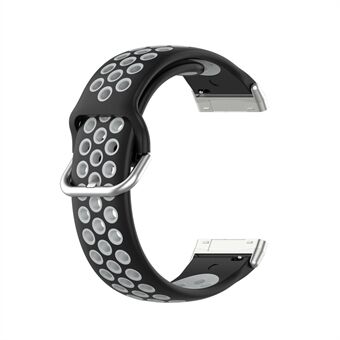 22,5 mm tweekleurige siliconen horlogeband voor Fitbit Versa 3 / Fitbit Sense