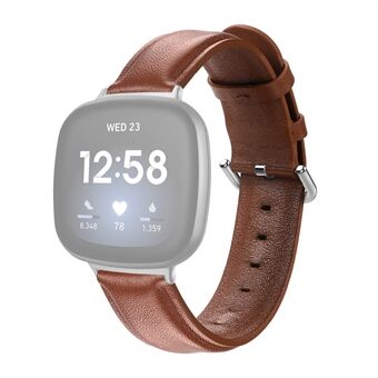 Echt lederen horlogeband in pure kleur voor Fitbit Versa 3
