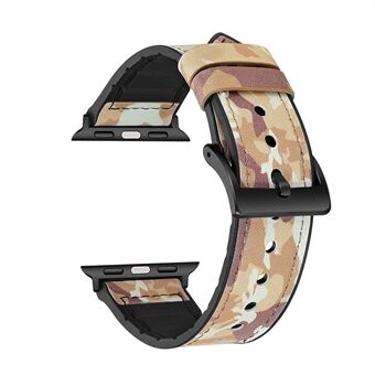 22 mm PU-leer gecoate TPU-horlogeband voor Apple Watch-serie 1/2/3 38 mm / Apple Watch-serie 4 40 mm