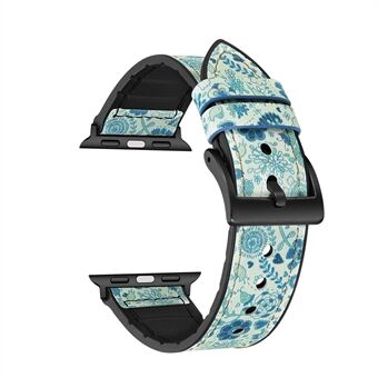 22 mm PU-leer gecoate TPU-horlogeband voor Apple Watch-serie 1/2/3 38 mm / Apple Watch-serie 4 40 mm