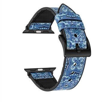 22 mm PU-leer gecoate TPU-horlogeband voor Apple Watch-serie 1/2/3 38 mm / Apple Watch-serie 4 40 mm