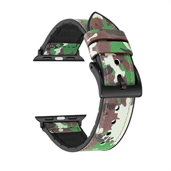Kleur PU leer + siliconen horlogeband voor Apple Watch Watch Series 6/5/4 / SE 40mm, Series 3/2/1 38mm