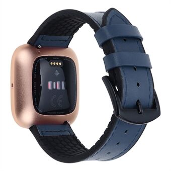 Toplaag lederen siliconen horlogeband voor Fitbit Versa / Versa 2 / Versa Lite