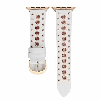 Klinknagel punk stijl lederen horlogebandje voor Apple Watch Series 6/5/4 / SE 44mm, Series 3/2/1 42mm