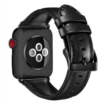 Wasachtige lederen Universal horlogeband voor Apple Watch Series 6 44 mm / SE 44 MM / 4 44 mm / 5 44 mm / 3 42 mm / 2 42 mm / 1 42 mm