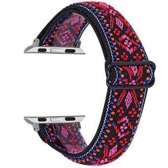 Eenvoudig verstelbare elastische nylon horlogebandvervanging voor Apple Watch Series 3 38 mm / 4 40 mm / 5 40 mm / 6 40 mm / SE 40 mm