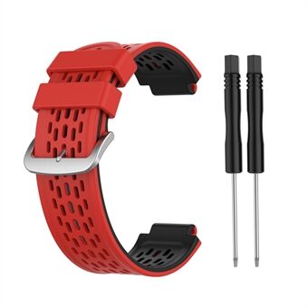 Tweekleurige Siliconen Horlogeband voor Garmin Approach S2 S4 / Garmin Vivoactive - Rood