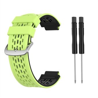 Tweekleurige Siliconen Horlogeband voor Garmin Approach S2 S4 / Garmin Vivoactive - Limoen/Zwart