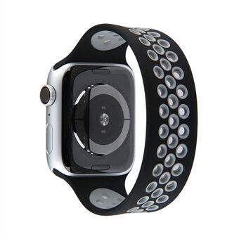 Tweekleurige ronde gaten siliconen Smart horlogeband vervangende horlogeband [maat: S] voor Apple Watch-serie 4/5/6 / SE 40 mm / Apple Watch-serie 1/2/3 38 mm