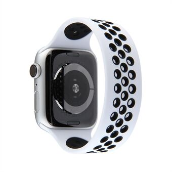 Tweekleurige ronde gaten siliconen Smart horlogeband vervangende horlogeband [maat: L] voor Apple Watch-serie 4/5/6 / SE 40 mm / Apple Watch-serie 1/2/3 38 mm