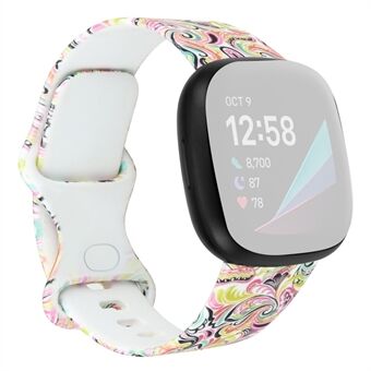 Patroonafdrukontwerp Siliconen horlogeband Vervangende maat L voor Fitbit Versa 3.