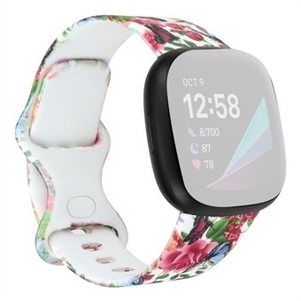 Patroonafdrukontwerp Siliconen horlogeband Vervangende maat S voor Fitbit Versa 3.