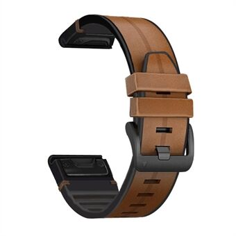 22MM PU lederen oppervlak + siliconen Smart Watch-band voor Garmin Watch