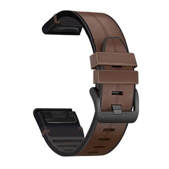 22MM PU lederen oppervlak + siliconen Smart Watch-band voor Garmin Watch