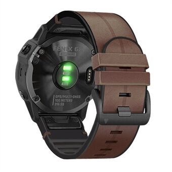 26 MM PU-lederen oppervlak + siliconen Smart Watch-band voor Garmin Watch