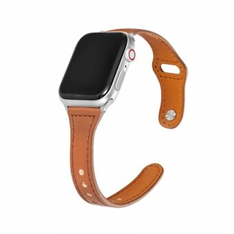 Knop Snap Design Echt lederen band voor Apple Watch Series 4/5/6 / SE 40mm / Watch Series 1/2/3 38mm