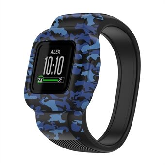 Vervangende horlogeband met siliconenpatroon voor Garmin Vivofit jr 3, maat: L