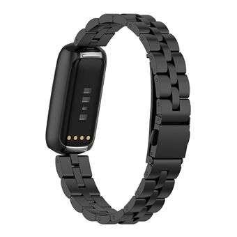 Quick horlogeband in roestvrij Steel 3 kralen Vervanging van horlogeband voor Fitbit Luxe / Special Edition - Zwart