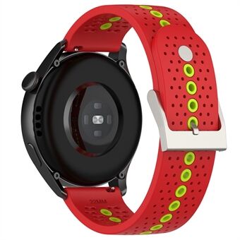 20 mm tweekleurige siliconen horlogeband voor Huawei Watch GT3 42 mm / Samsung Galaxy Watch 42 mm