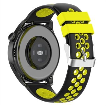20 mm multi-gaten ademende dubbele gekleurde siliconen horlogeband voor Huawei Watch GT3 42 mm / Samsung Galaxy Watch 42 mm